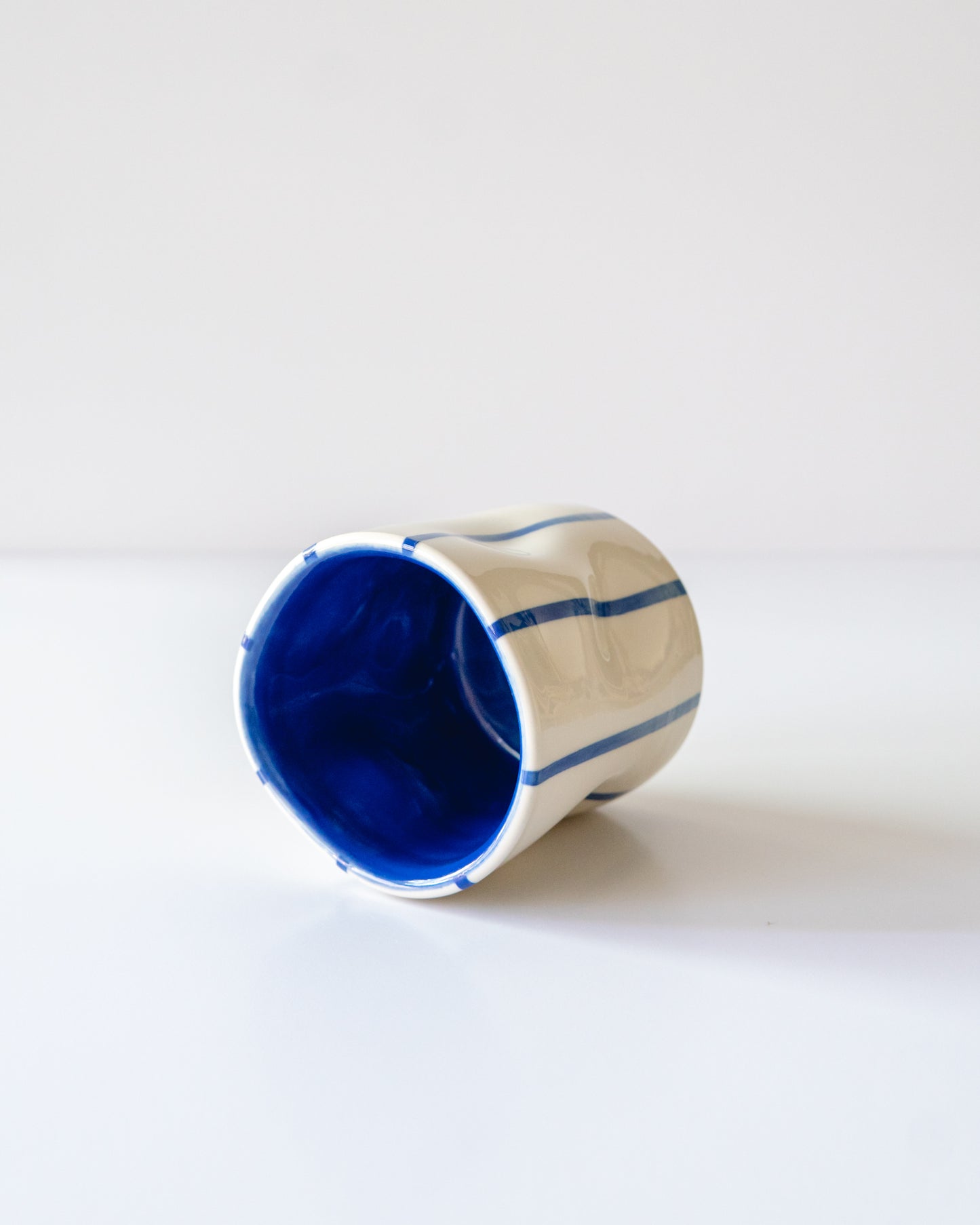 Blue Stripe Flowy Cup