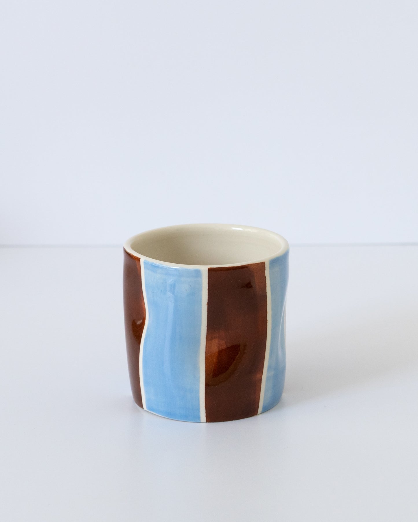 Flowy Cup - Sky Blue + Brown