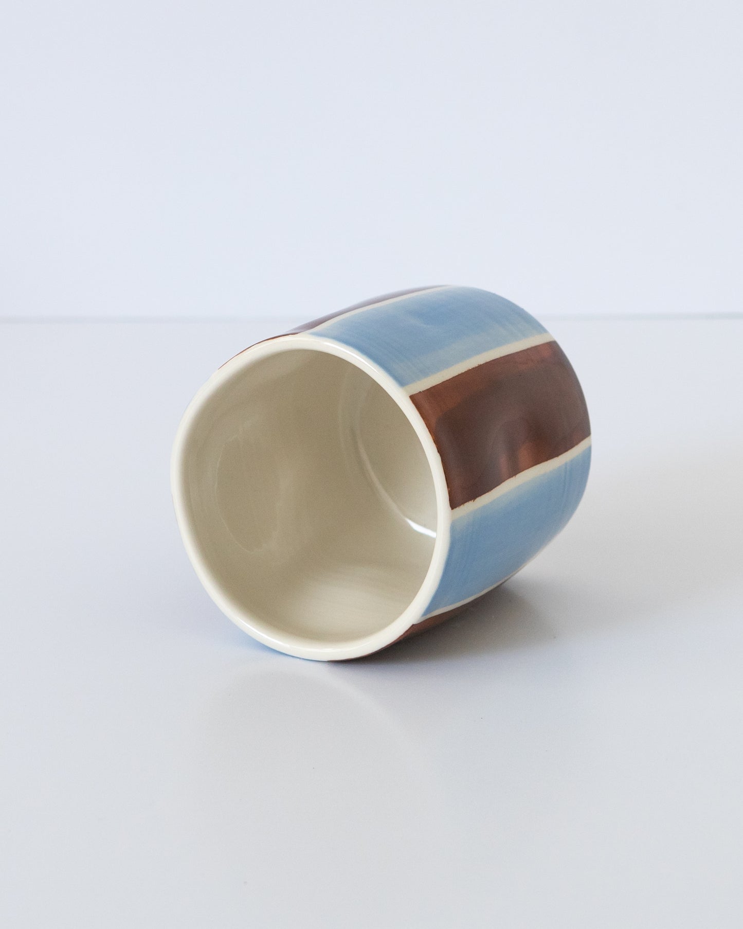 Flowy Cup - Sky Blue + Brown