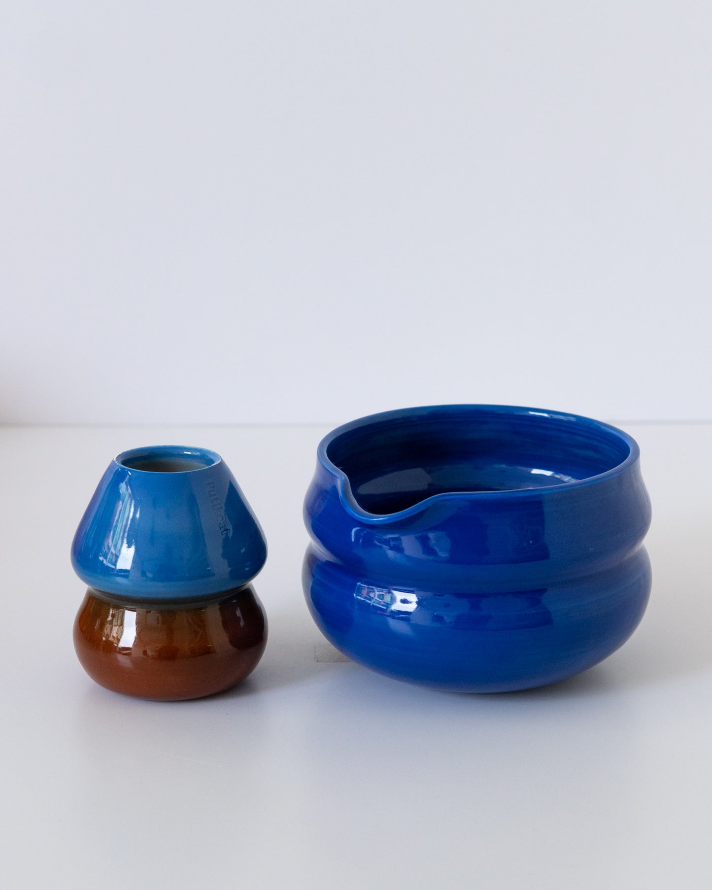 Blue + Brown Whisk Holder