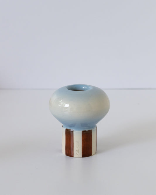 Sky Blue + Brown Whisk Holder 02 - mushroom