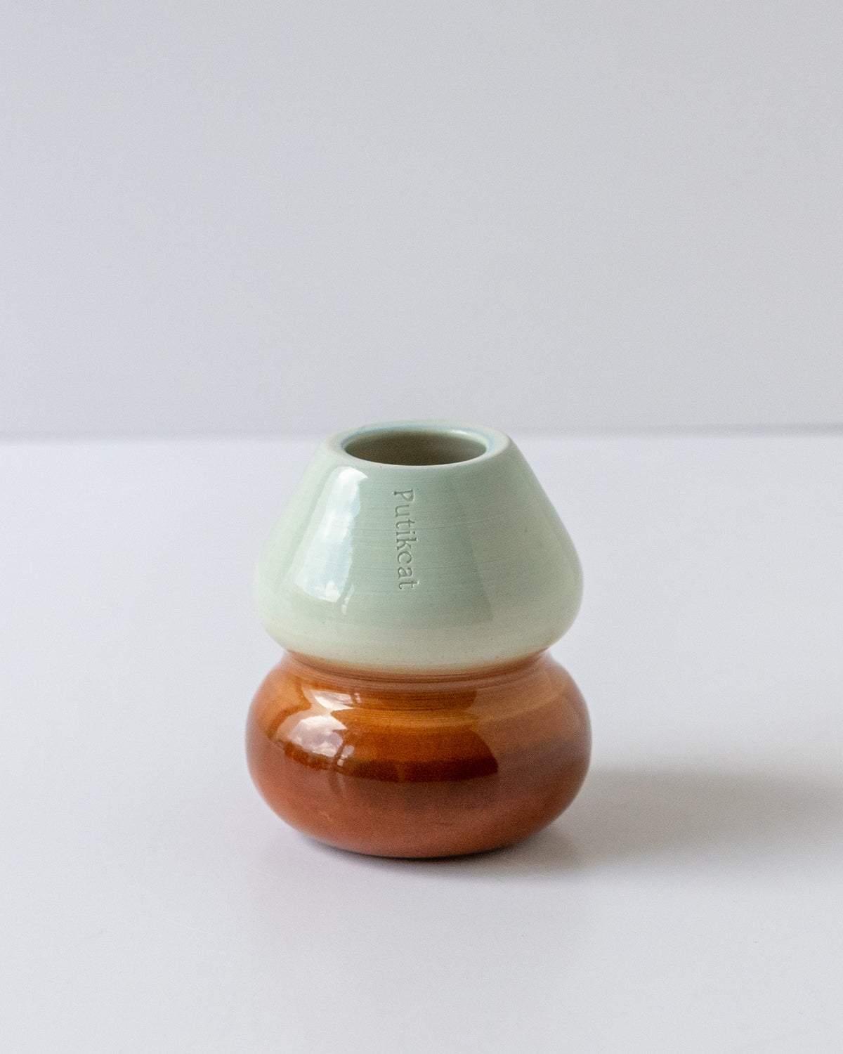 Seafoam + Brown Whisk Holder - reversible
