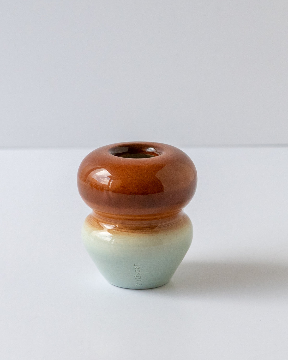 Seafoam + Brown Whisk Holder - reversible