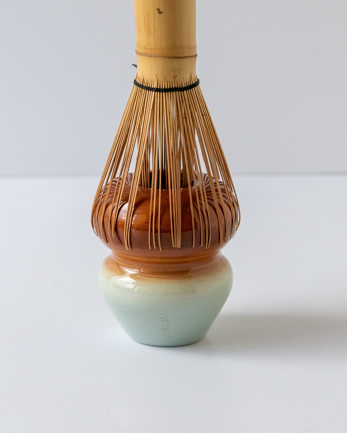 Seafoam + Brown Whisk Holder - reversible