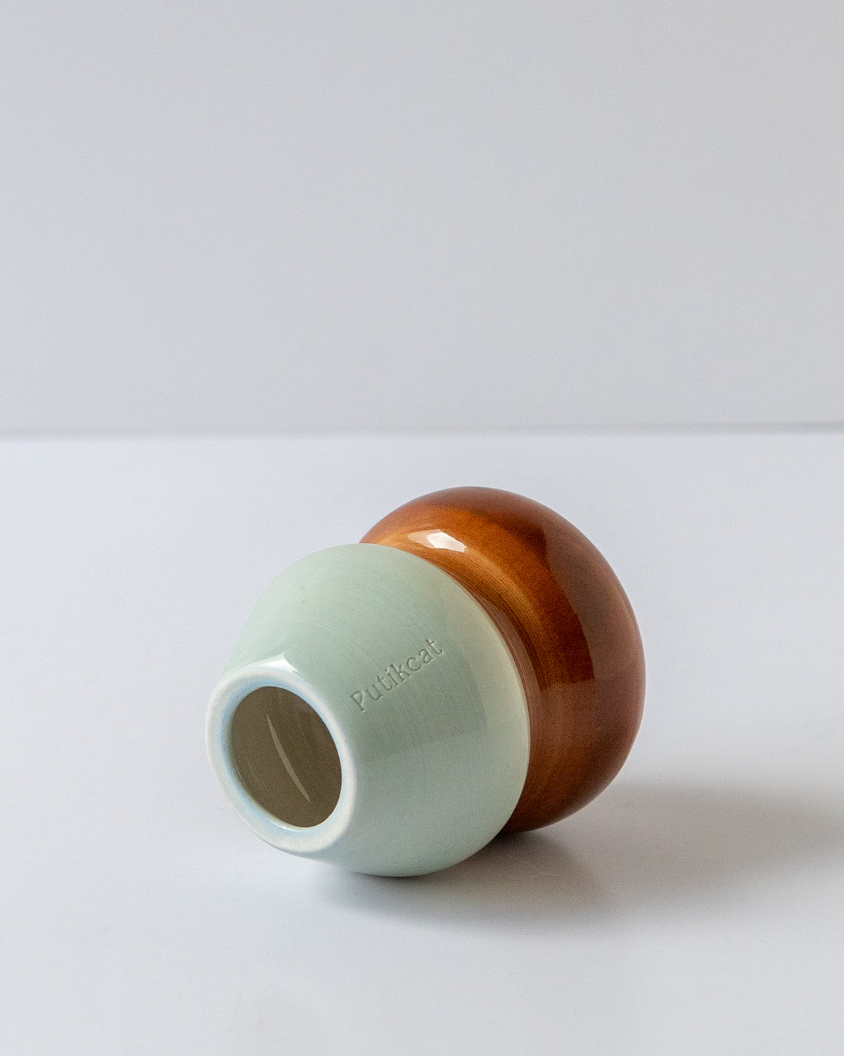 Seafoam + Brown Whisk Holder - reversible