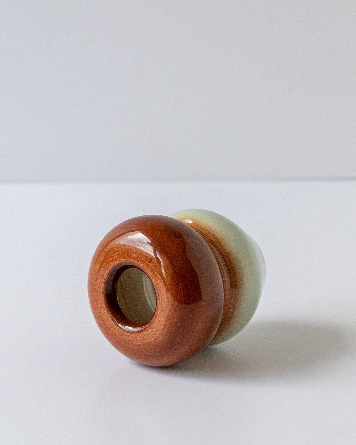 Seafoam + Brown Whisk Holder - reversible