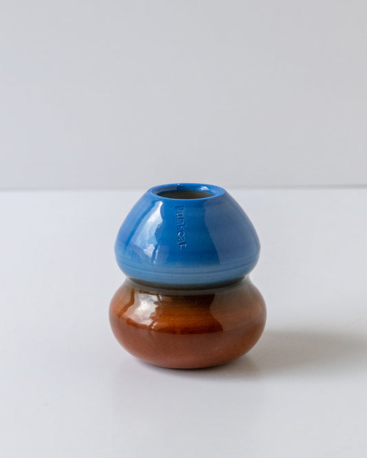 Blue + Brown Whisk Holder - reversible 01