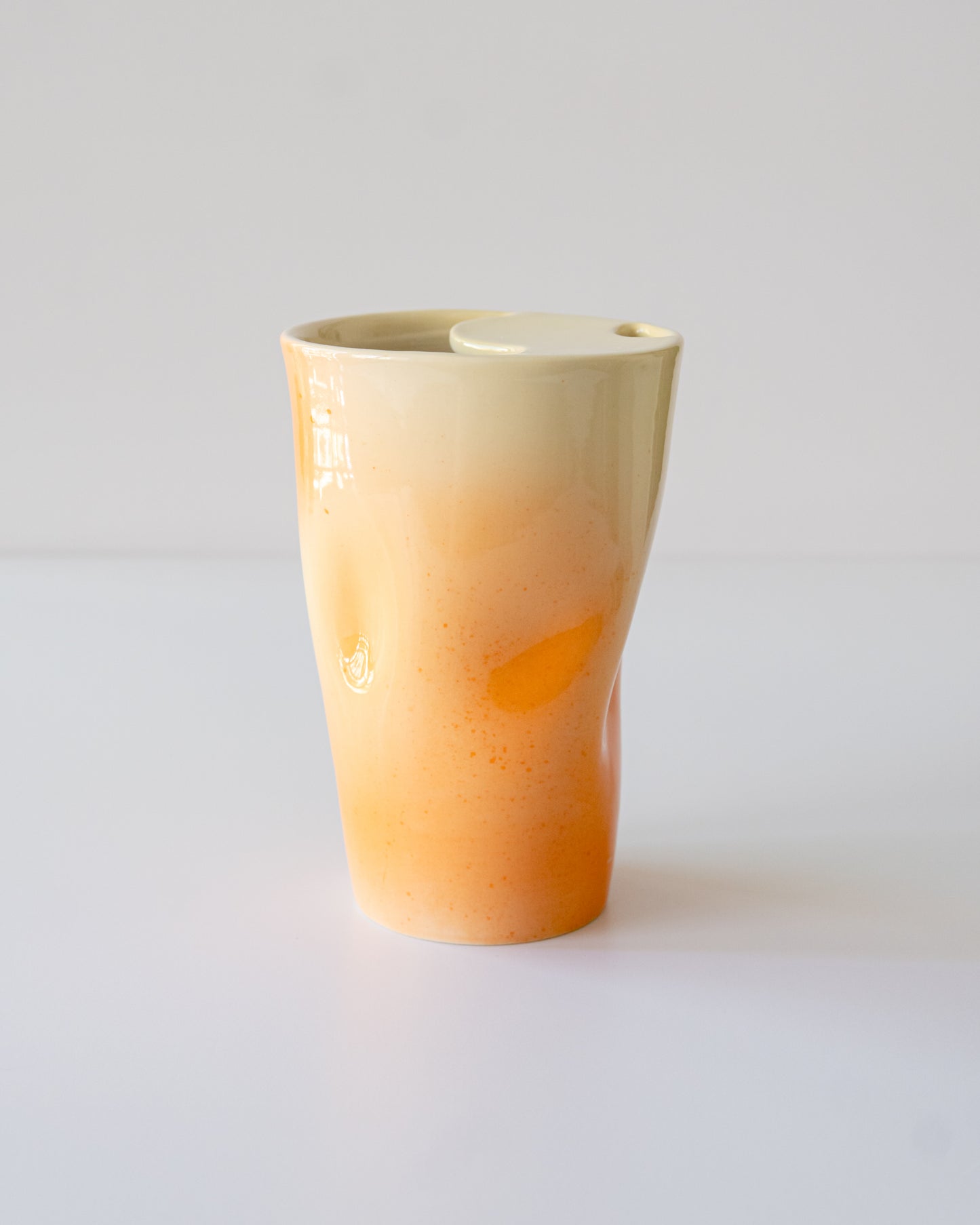 Butter yellow + Orange Travel Cup