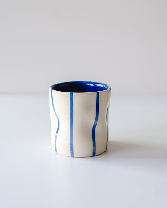 Blue Stripe Flowy Cup