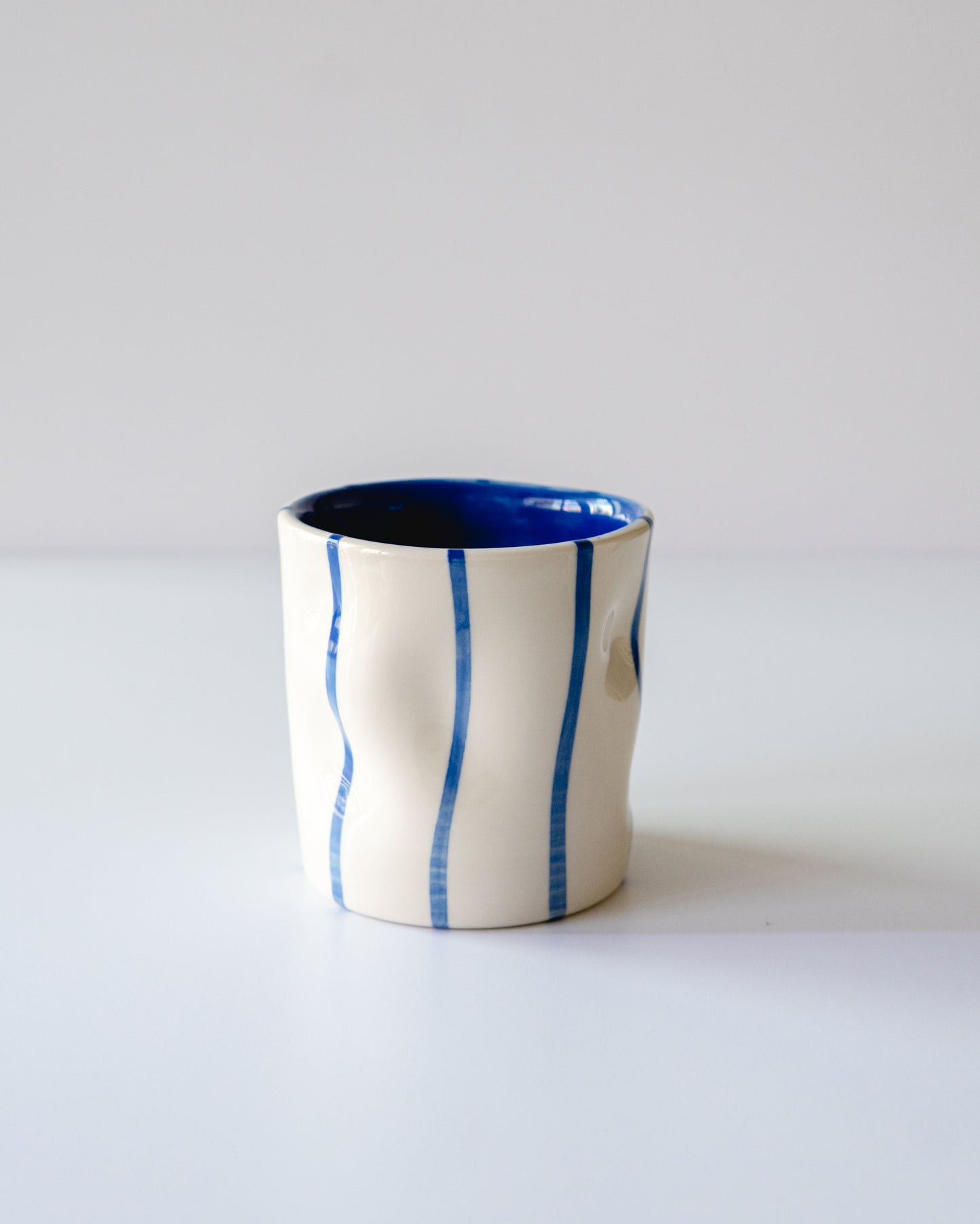 Blue Stripe Flowy Cup