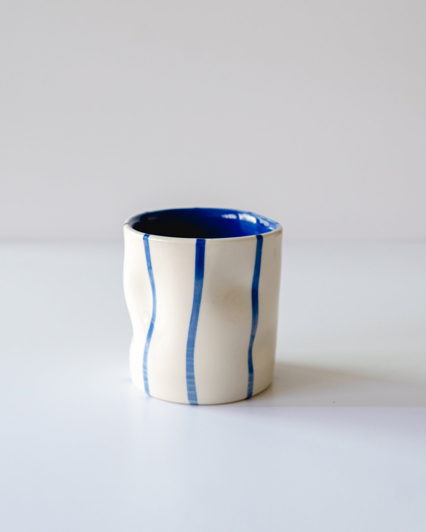 Blue Stripe Flowy Cup