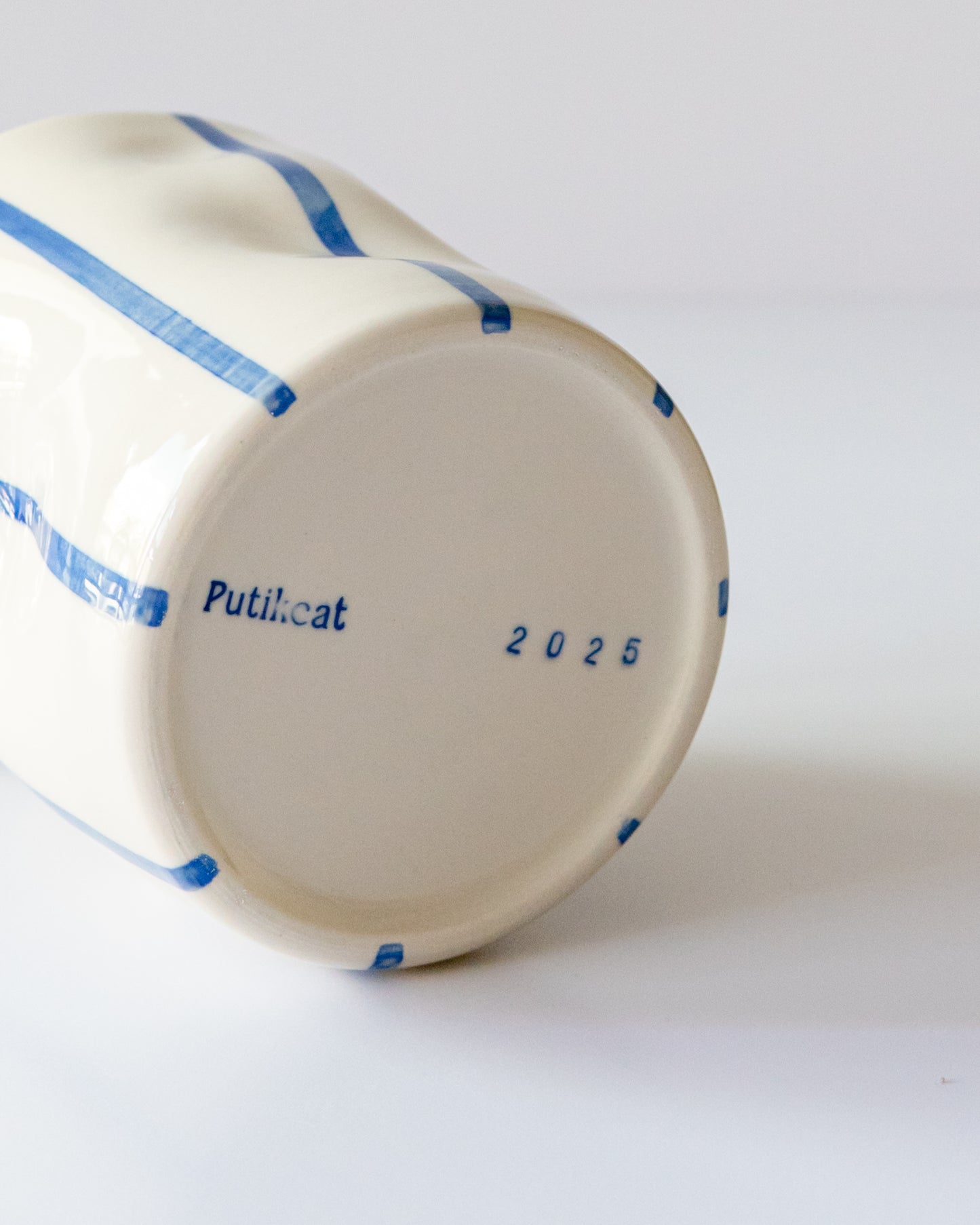 Blue Stripe Flowy Cup