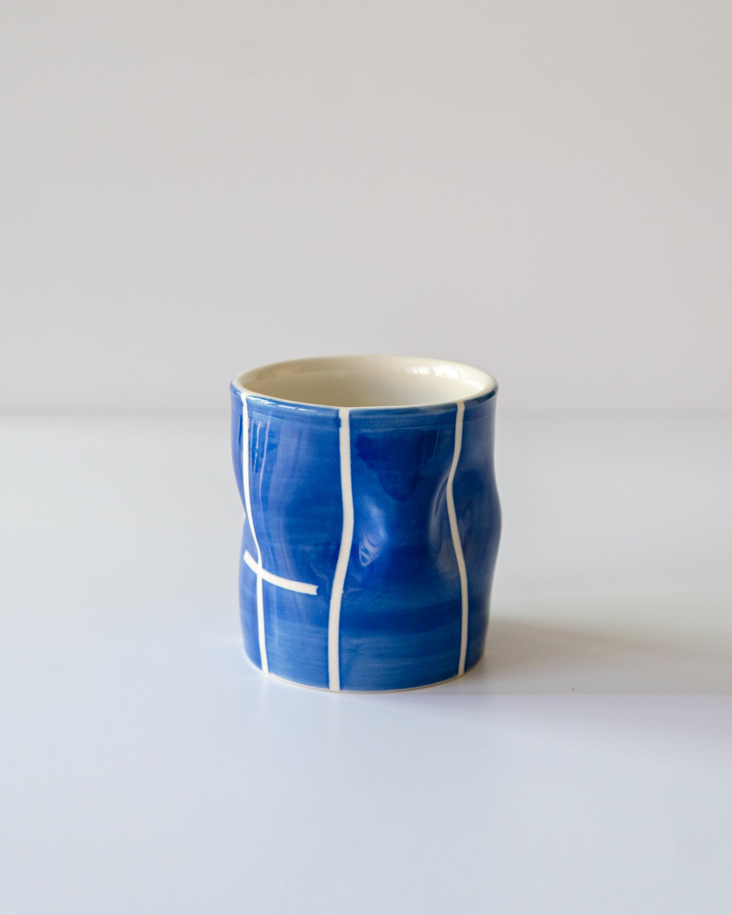 Blue Stripe Flowy Cup