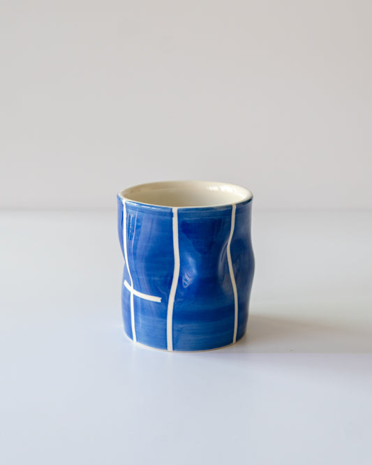 Blue Stripe Flowy Cup