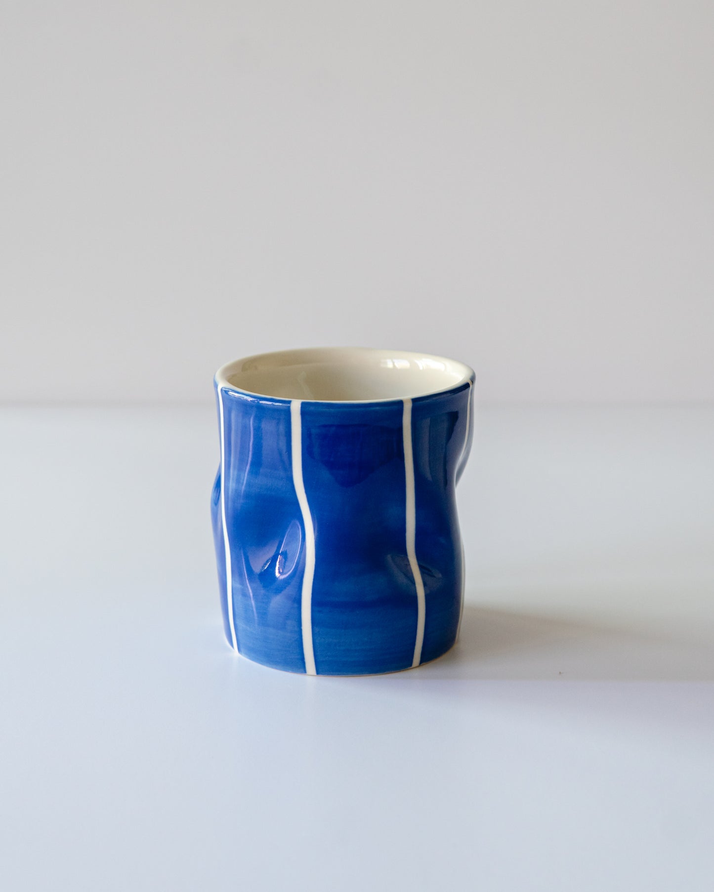 Blue Stripe Flowy Cup