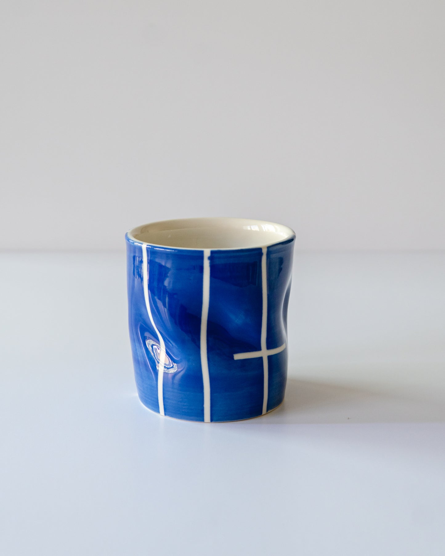 Blue Stripe Flowy Cup