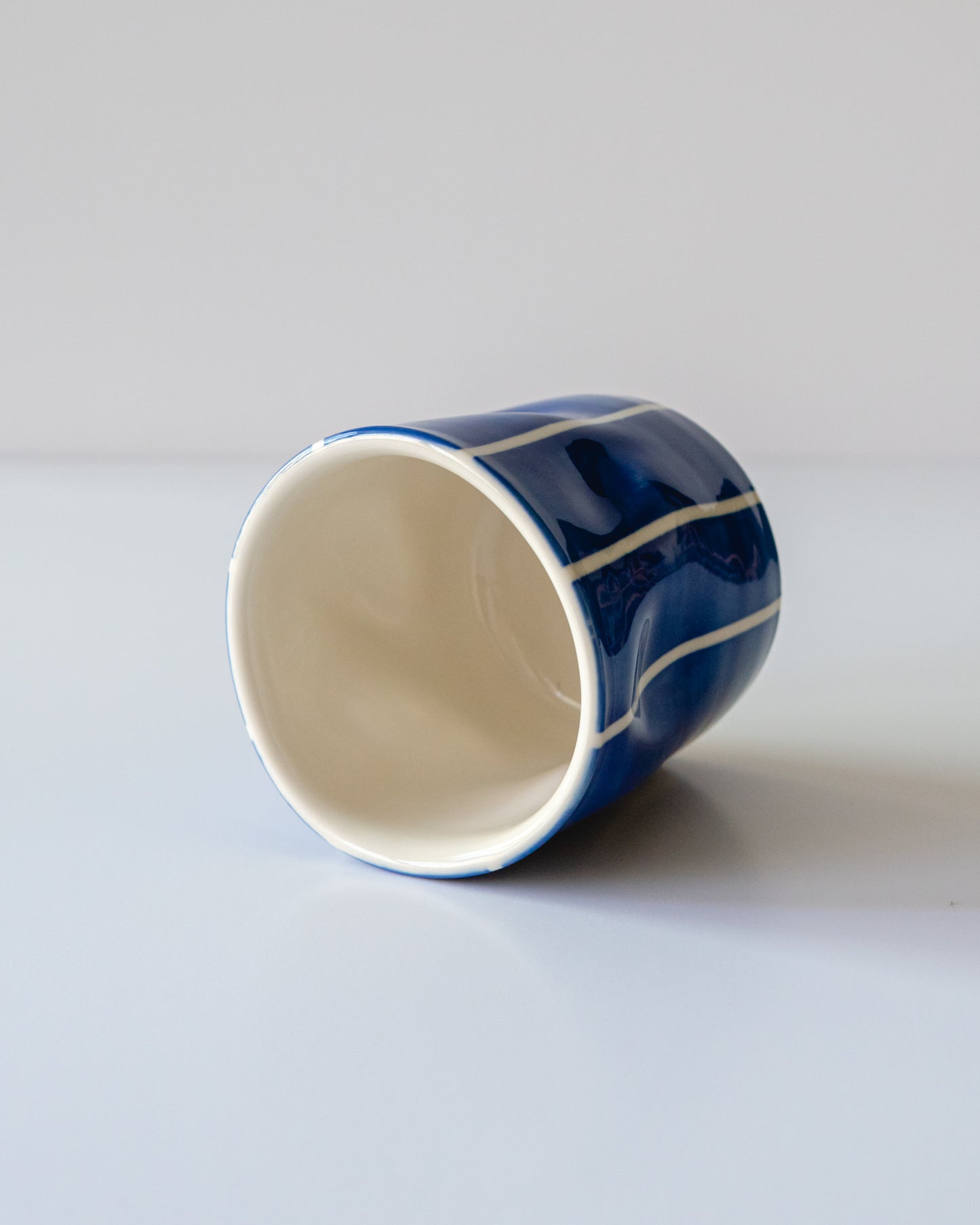 Blue Stripe Flowy Cup