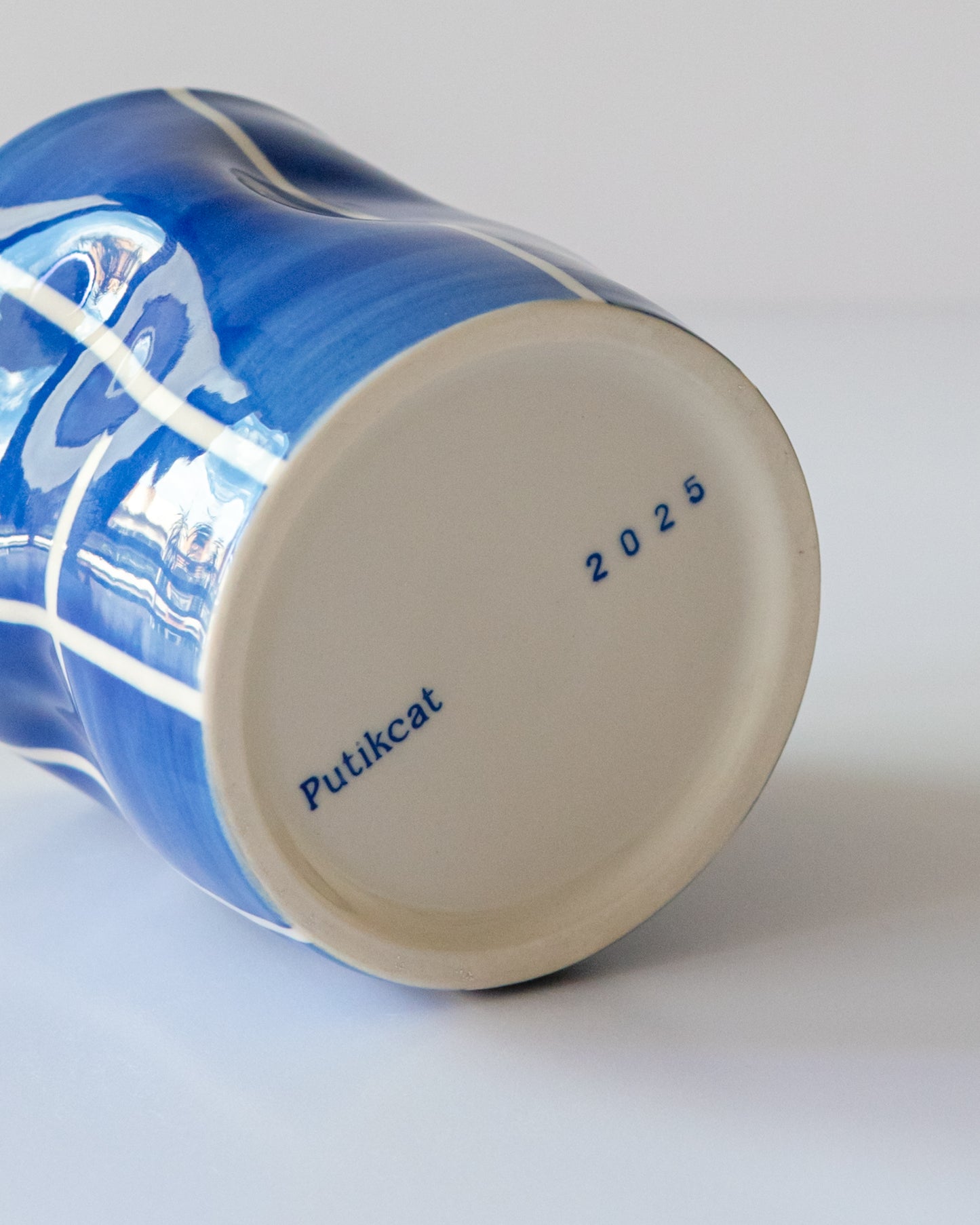 Blue Stripe Flowy Cup