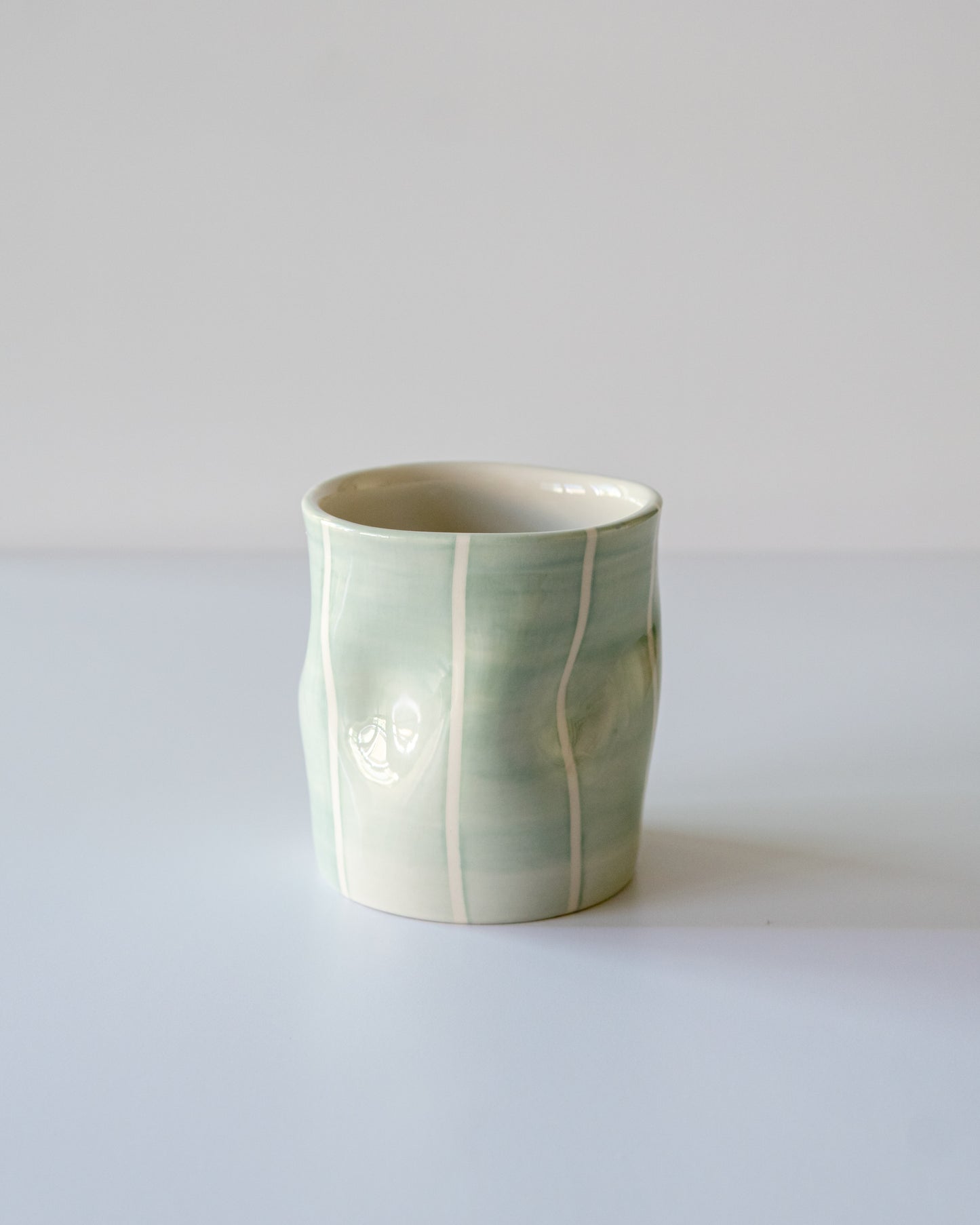 Seafoam Thick Stripe Flowy Cup