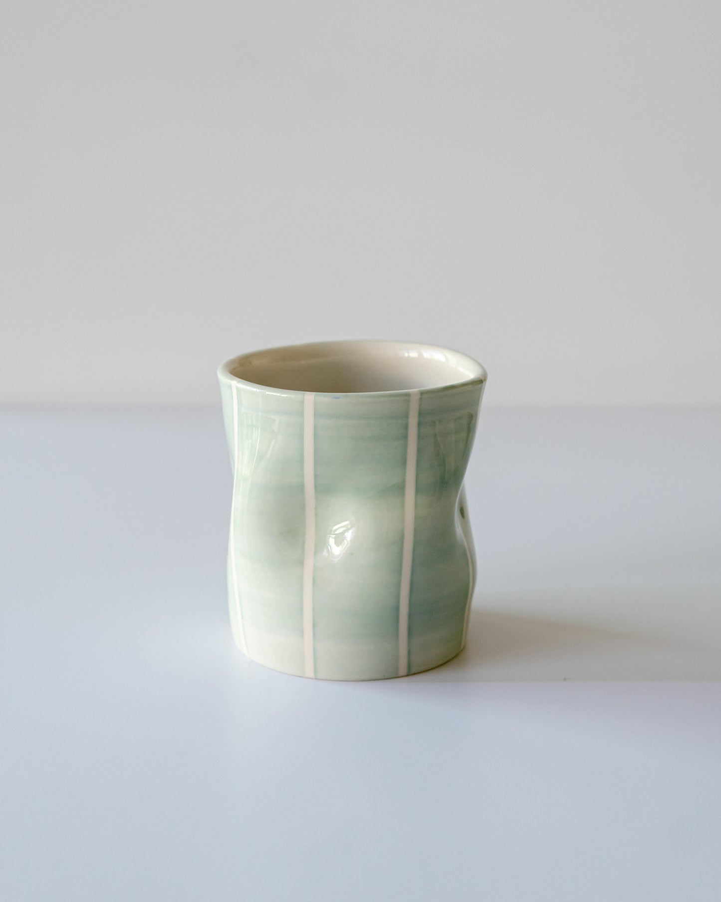 Seafoam Thick Stripe Flowy Cup
