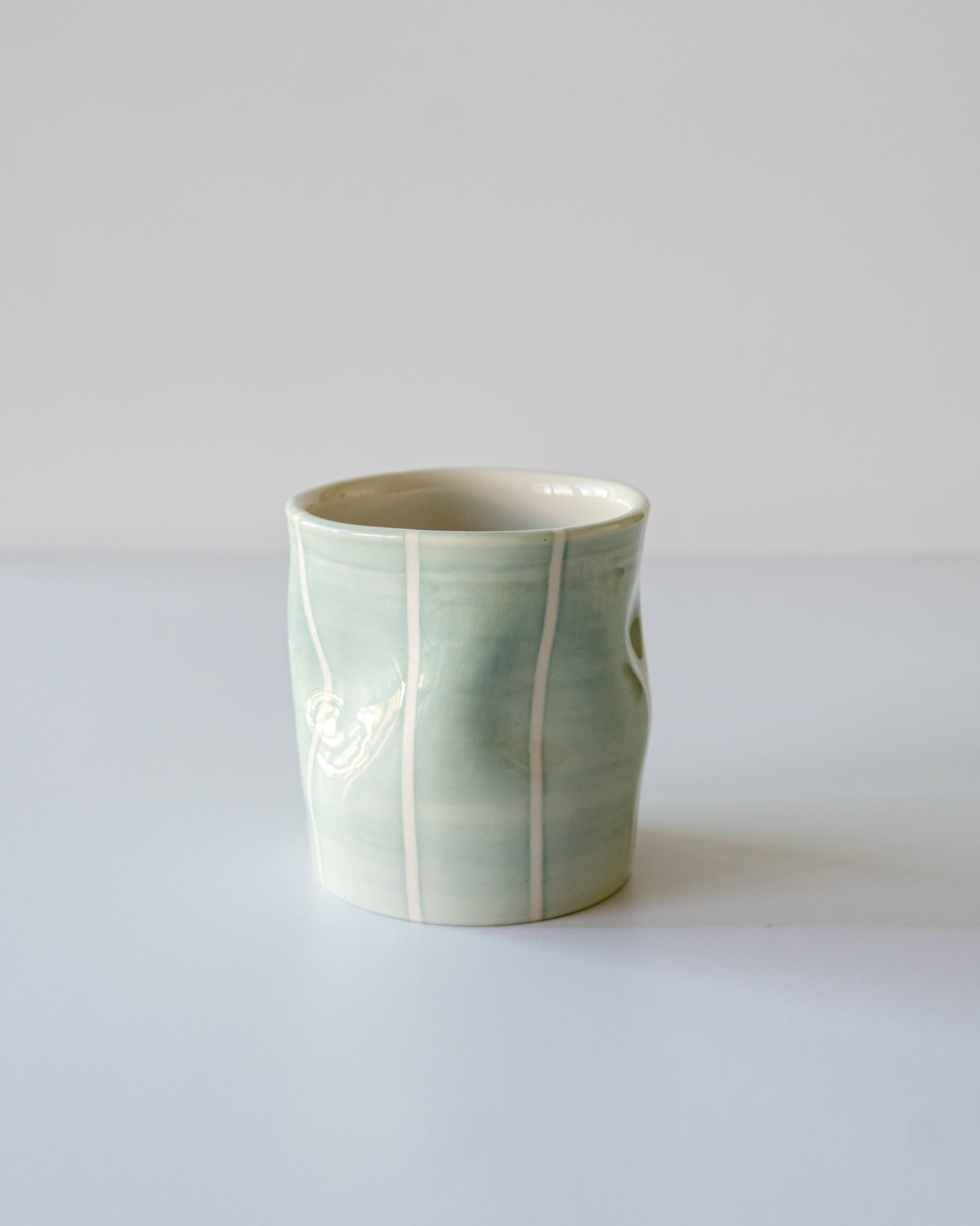 Seafoam Thick Stripe Flowy Cup