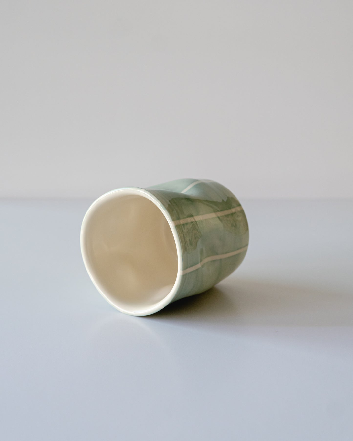 Seafoam Thick Stripe Flowy Cup