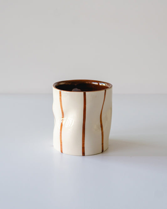 Brown Stripe Flowy Cup