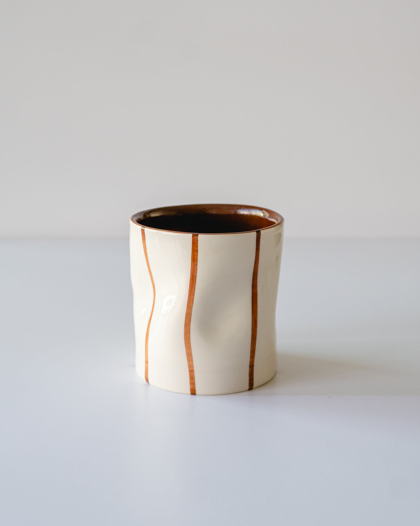 Brown Stripe Flowy Cup