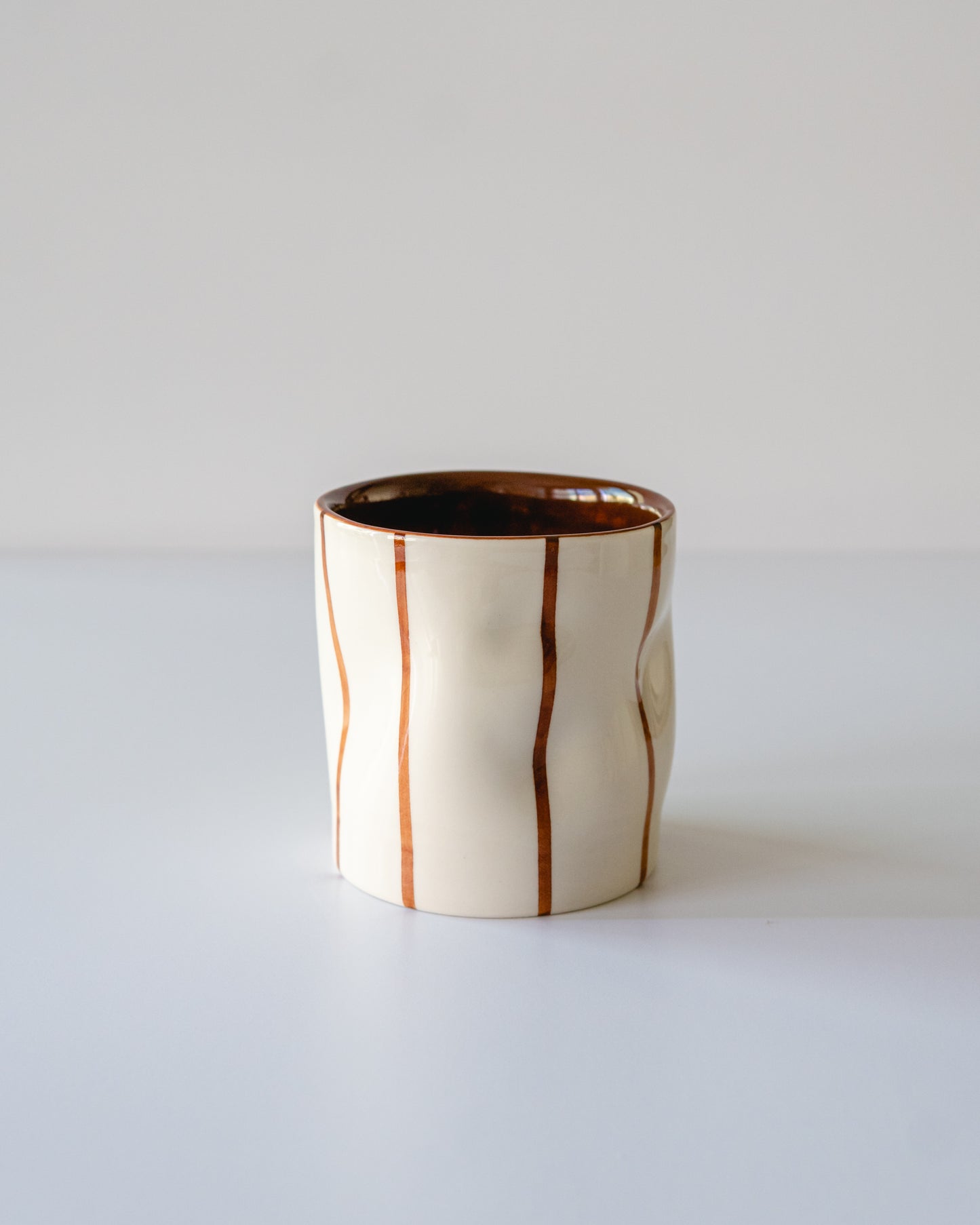 Brown Stripe Flowy Cup