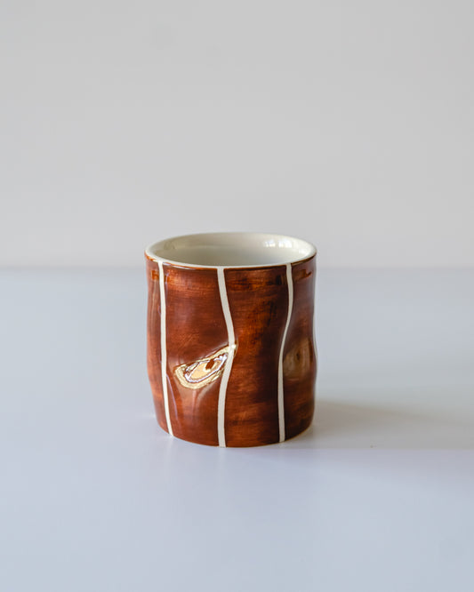 Brown Stripe Flowy Cup
