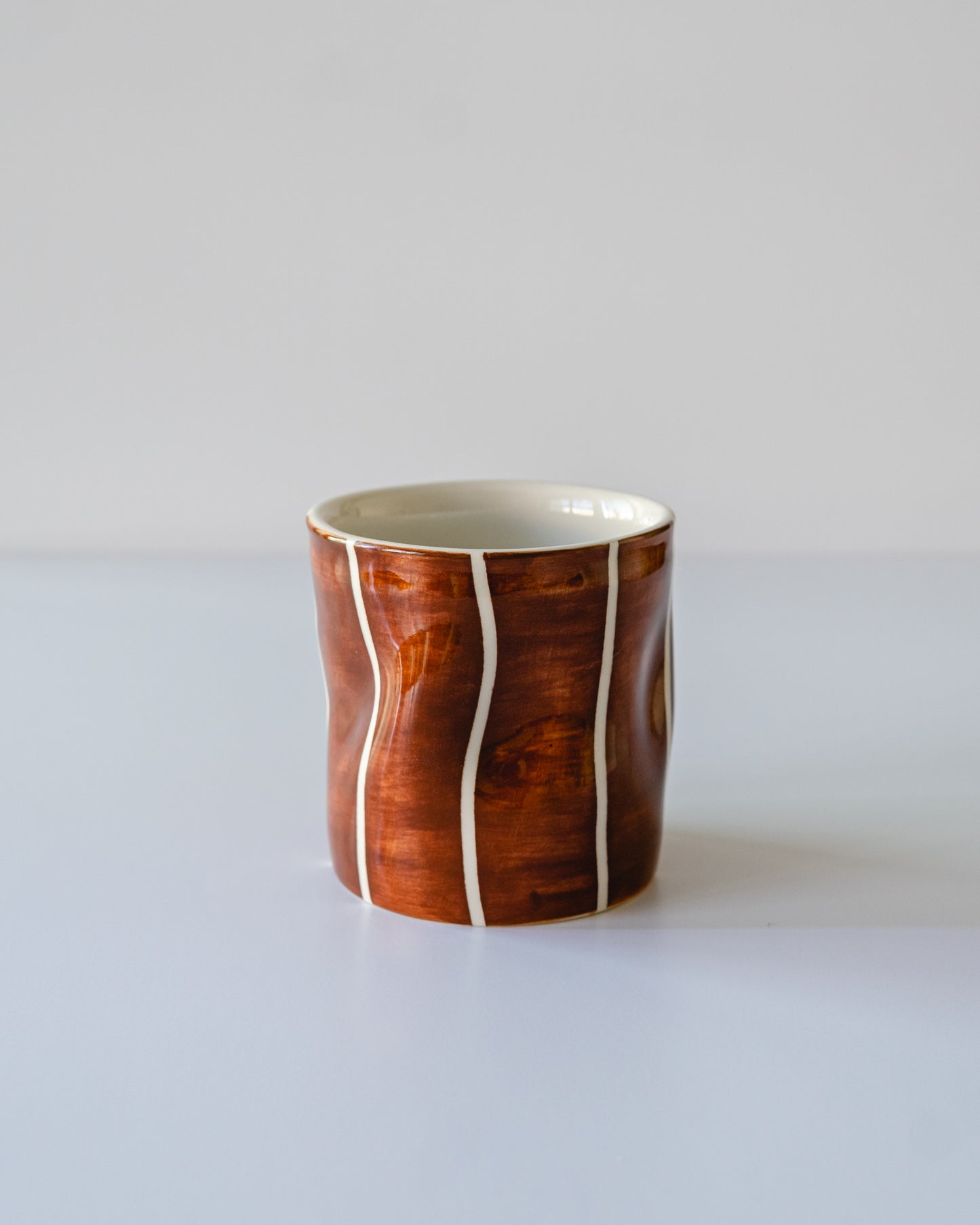 Brown Stripe Flowy Cup