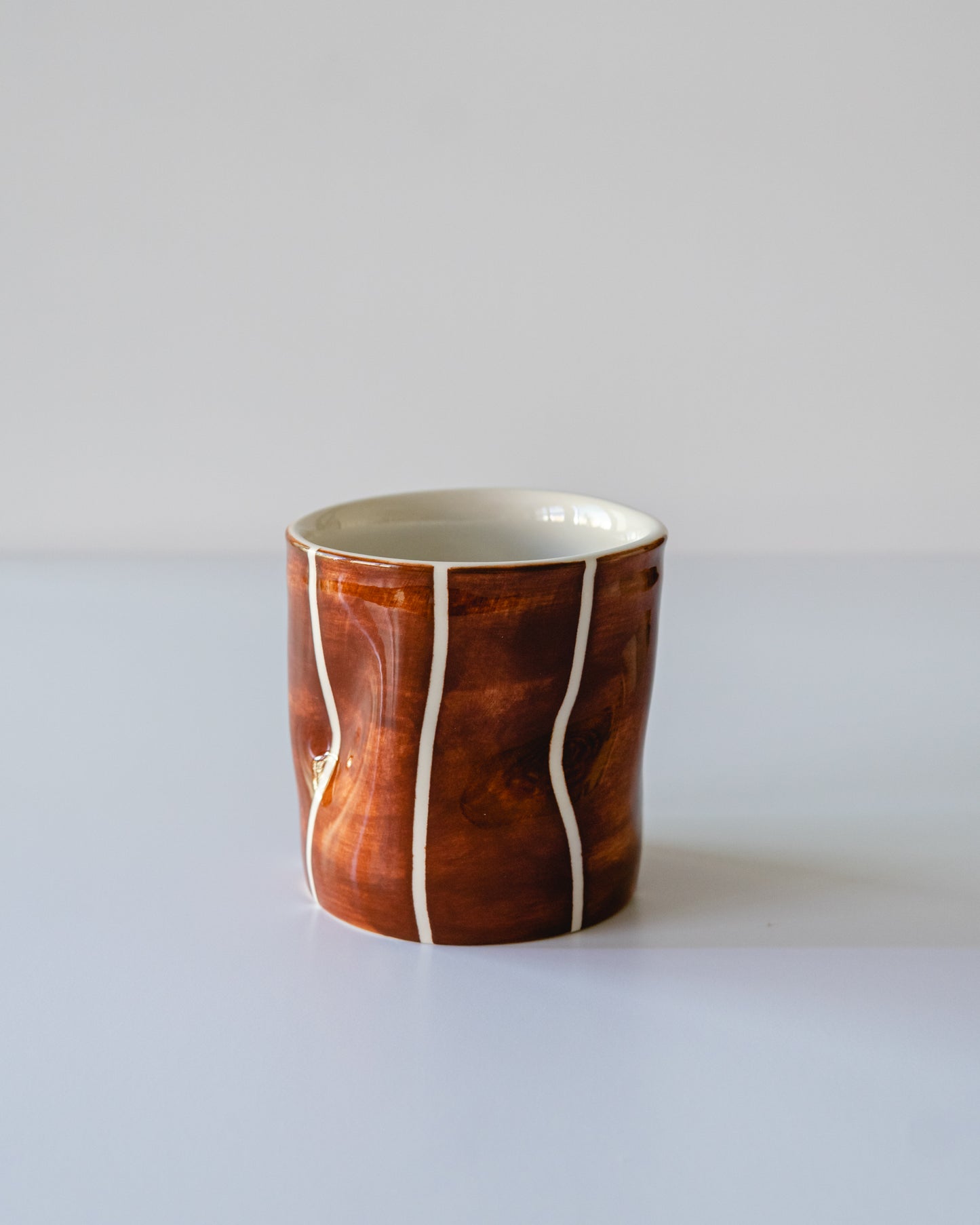 Brown Stripe Flowy Cup