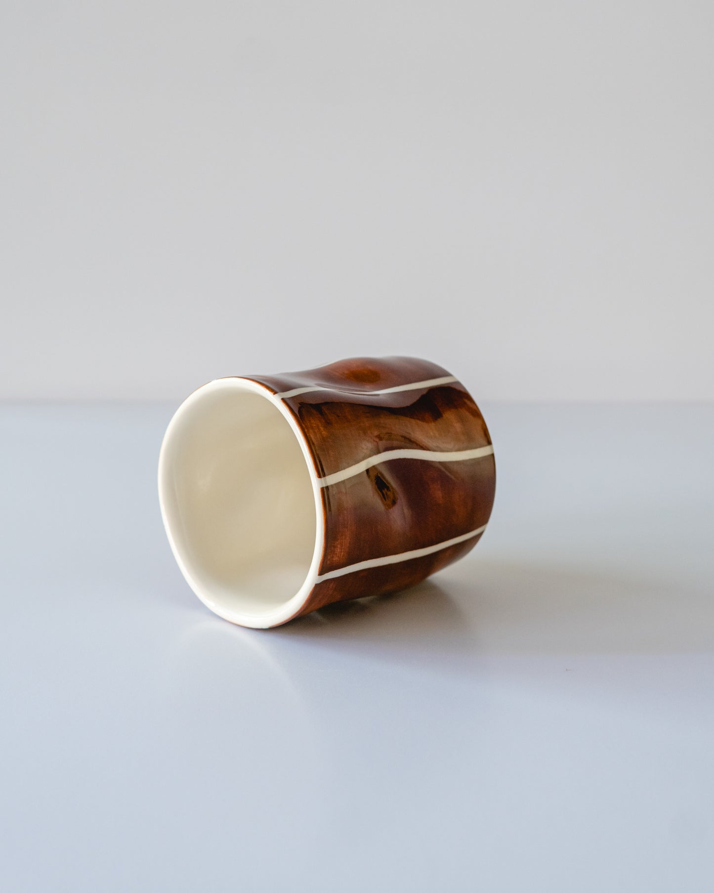 Brown Stripe Flowy Cup