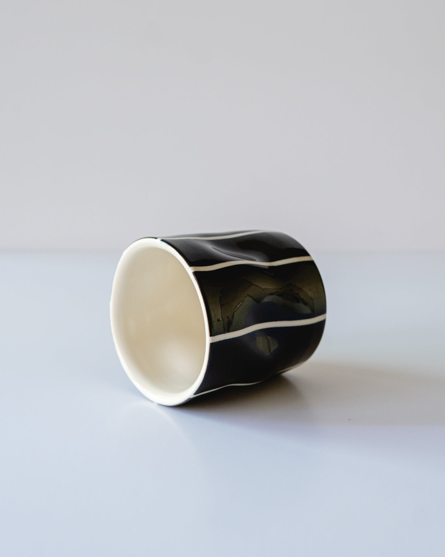 Black Stripe Flowy Cup