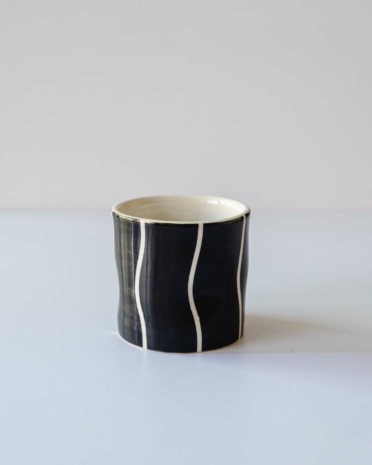 Black Stripe Flowy Cup