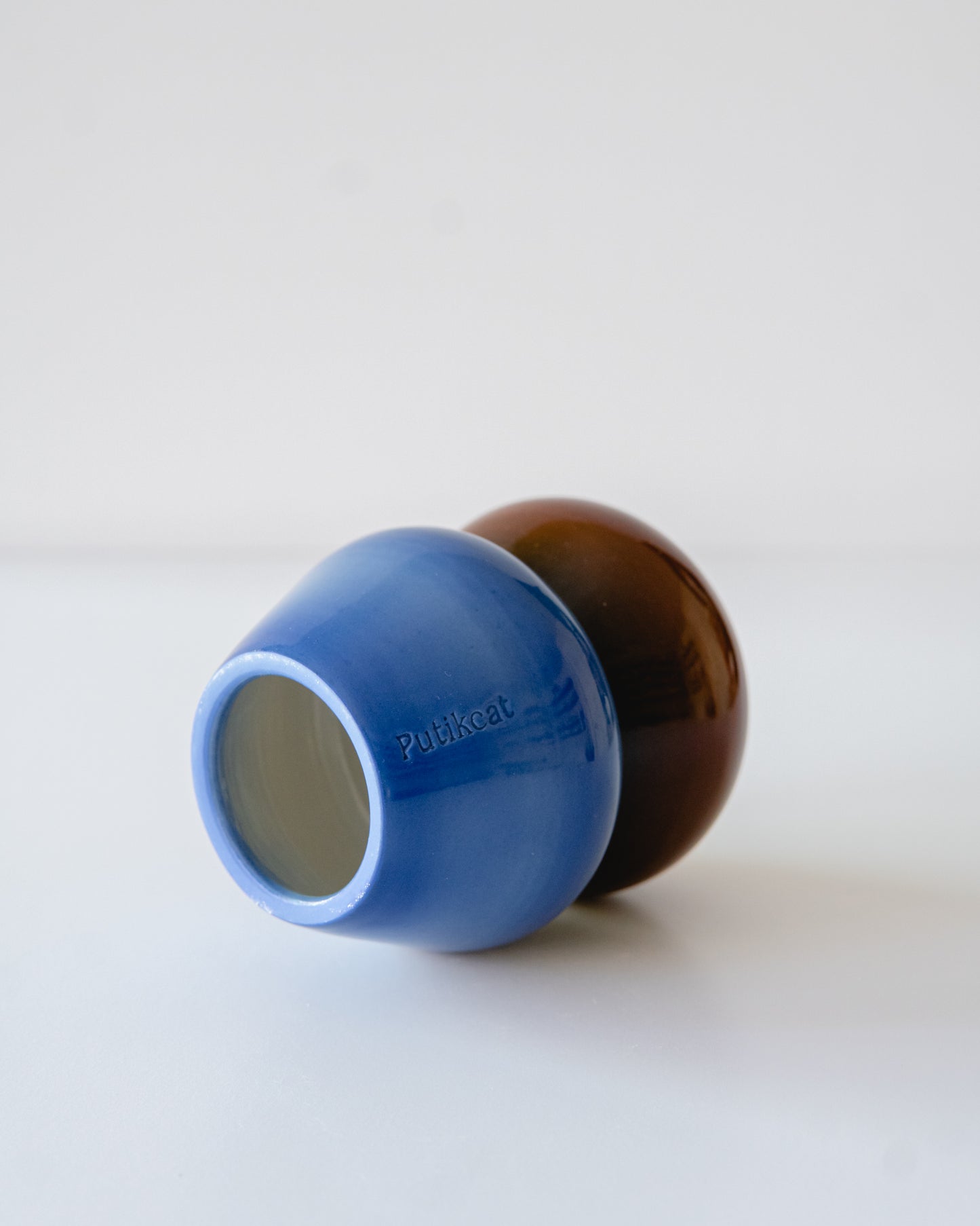 Blue + Brown Lamp Whisk Holder